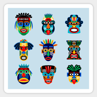 Zulu Aztec Warrior masks Magnet